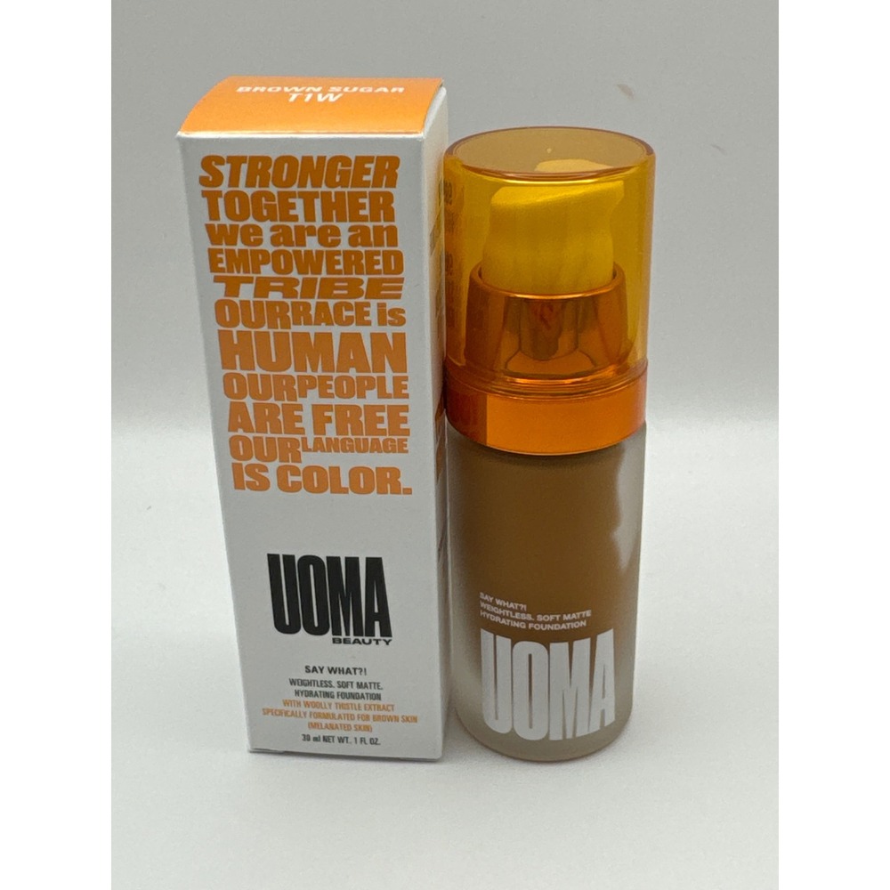 UOMA BEAUTY SAY WHAT?! Weightless Soft Matte Foundation Brown Sugar T1W BNIB
